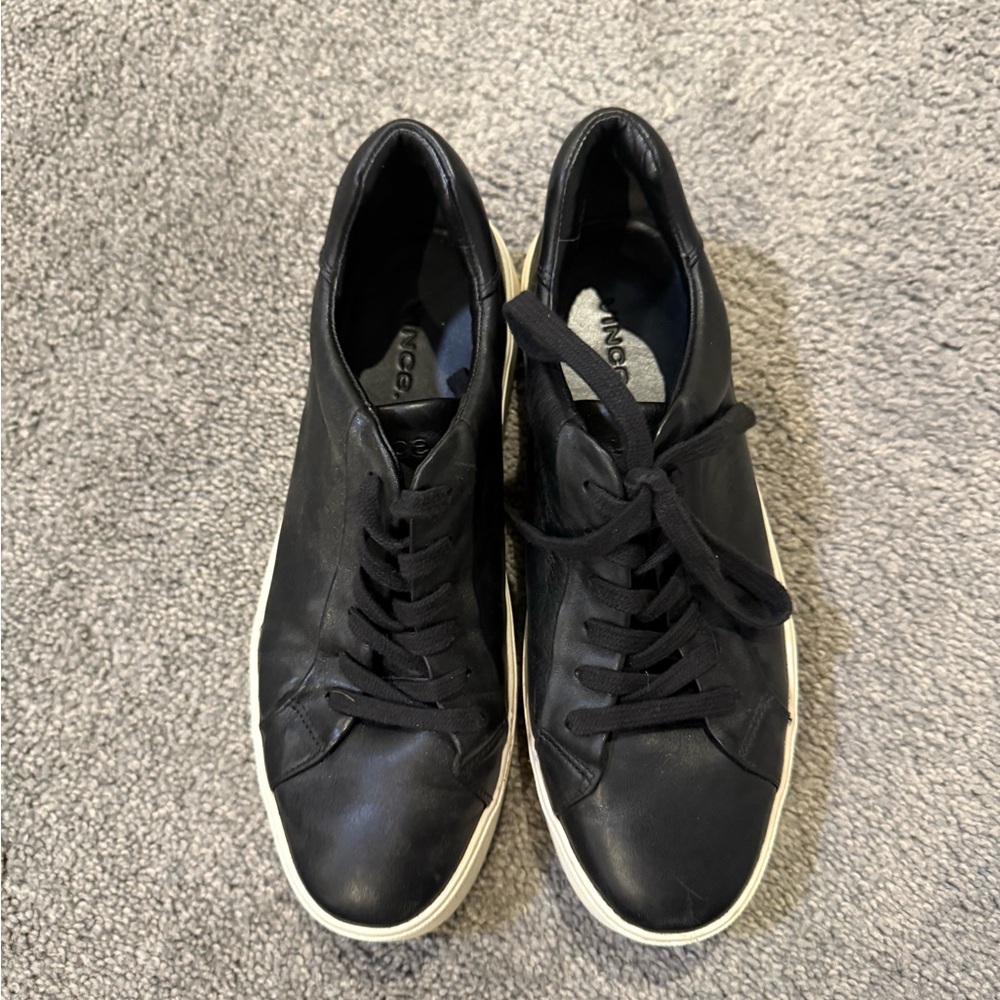 Vince Black Leather Sneakers size 8/38